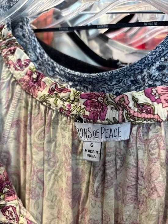 Patrons of Peace Pink and Cream Paisley Tiered Mini Dress - Picture 4 of 4